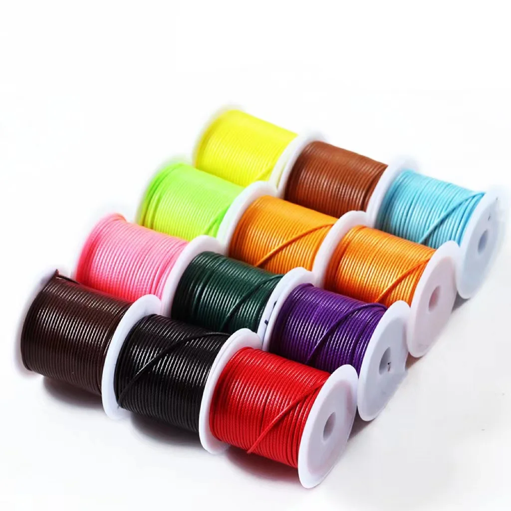 Custom Round Polyester 2mm 3mm 4mm Waxed Rope Korean Wax Rope Color Waxed Cords Rope