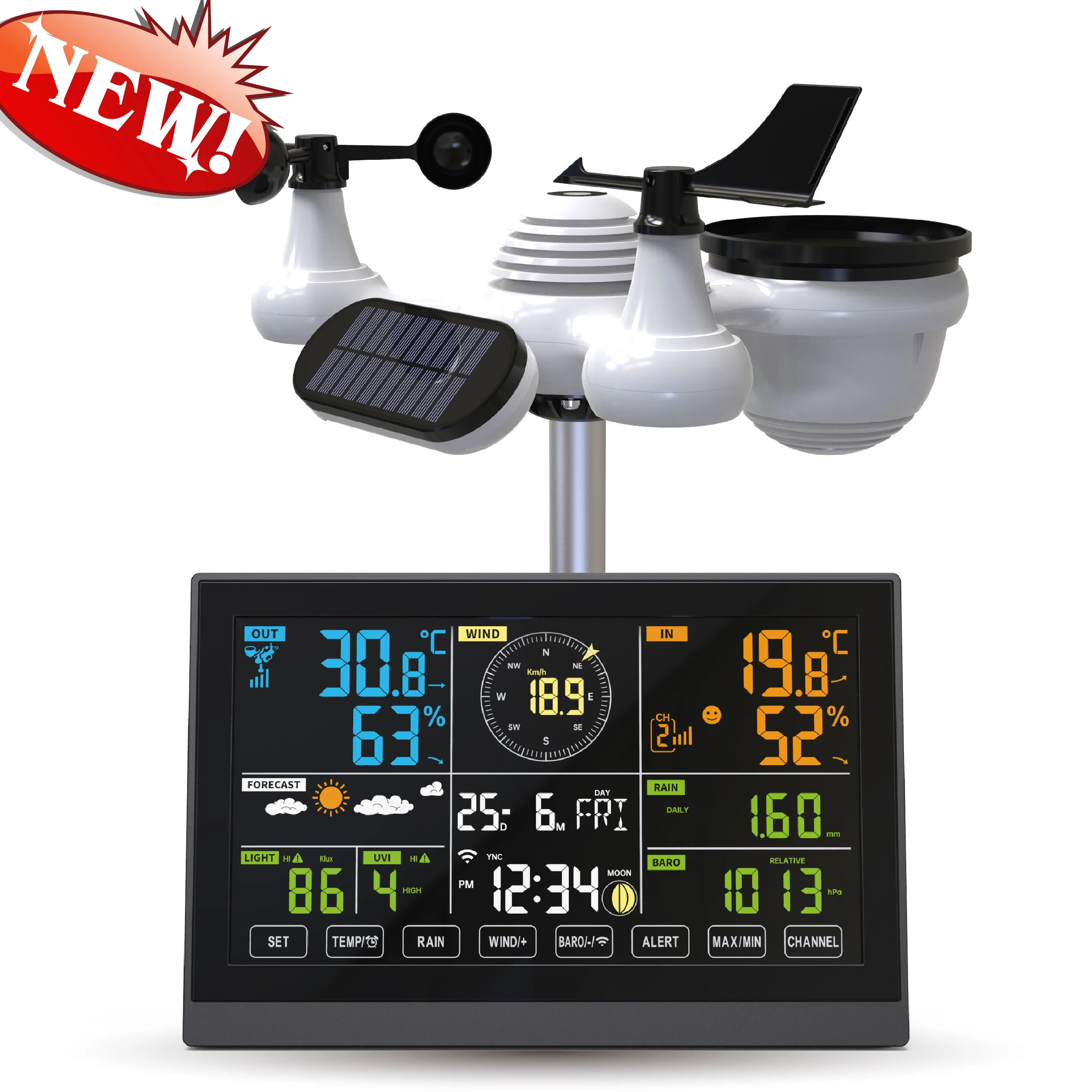 Only USA WiFi Wireless 10.2 inch Hygrometer Home Professional Weather Station Digital Thermometer For Outdoor