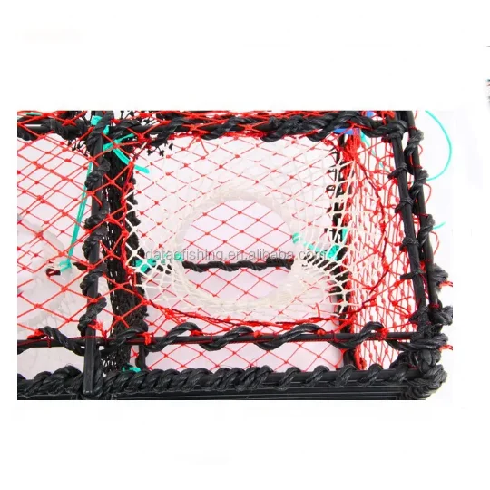 Norway market  lobster crab trap red black PE net crab pots traps
