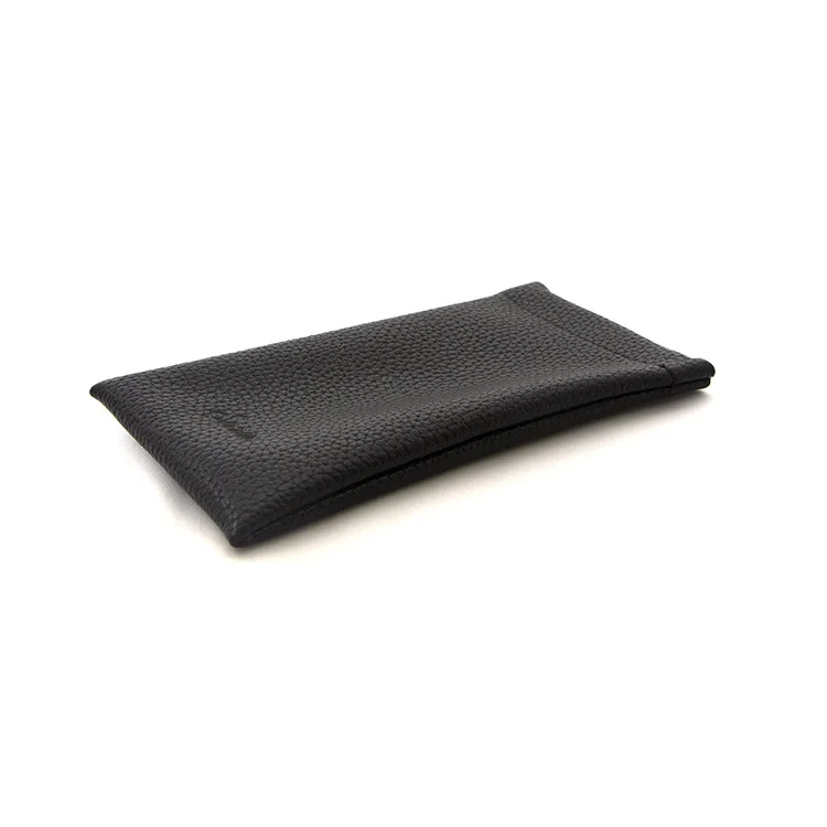luxury customized soft eye glasses snap PU leather packaging print squeeze pouch clip bag case cloth with logo