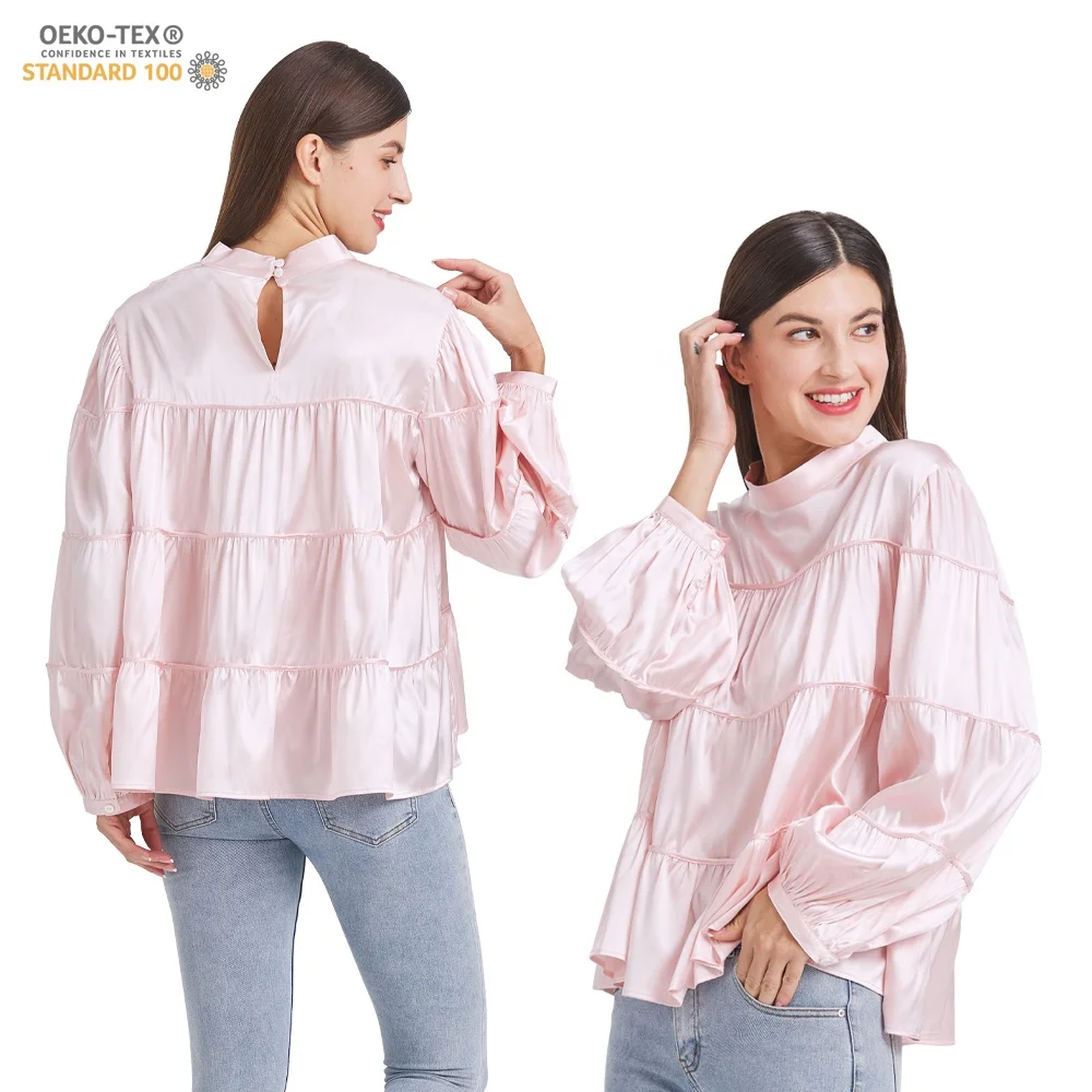 OEKO-TEX Women Silk Blouse 100% Mulberry With Customized Size Top Fashion