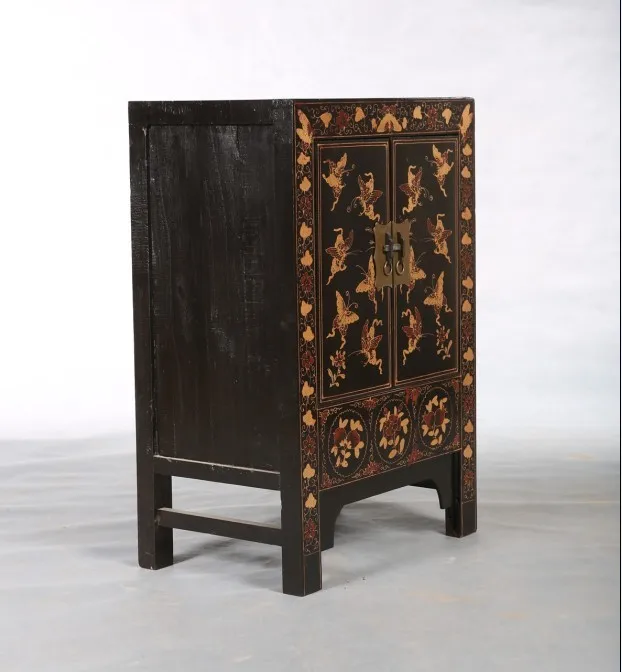 Antique storage nightstand wooden drawing bedside cabinet