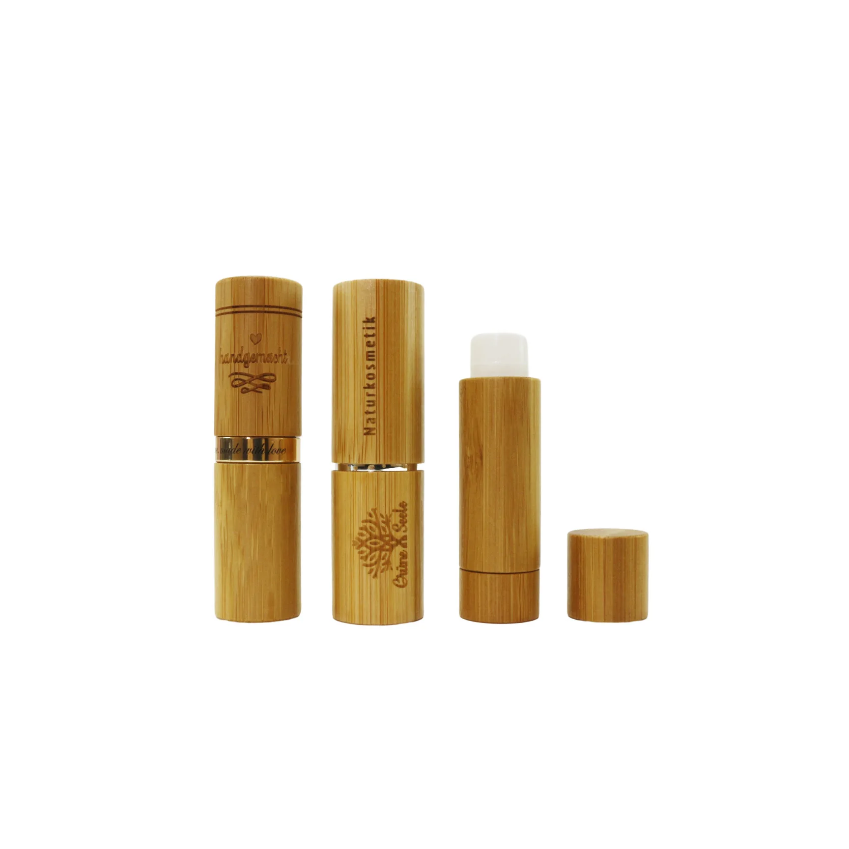 Organic lipstick eco friendly lip balm packaging 5ml 5g empty natural bamboo lipstick tube BJ-184D