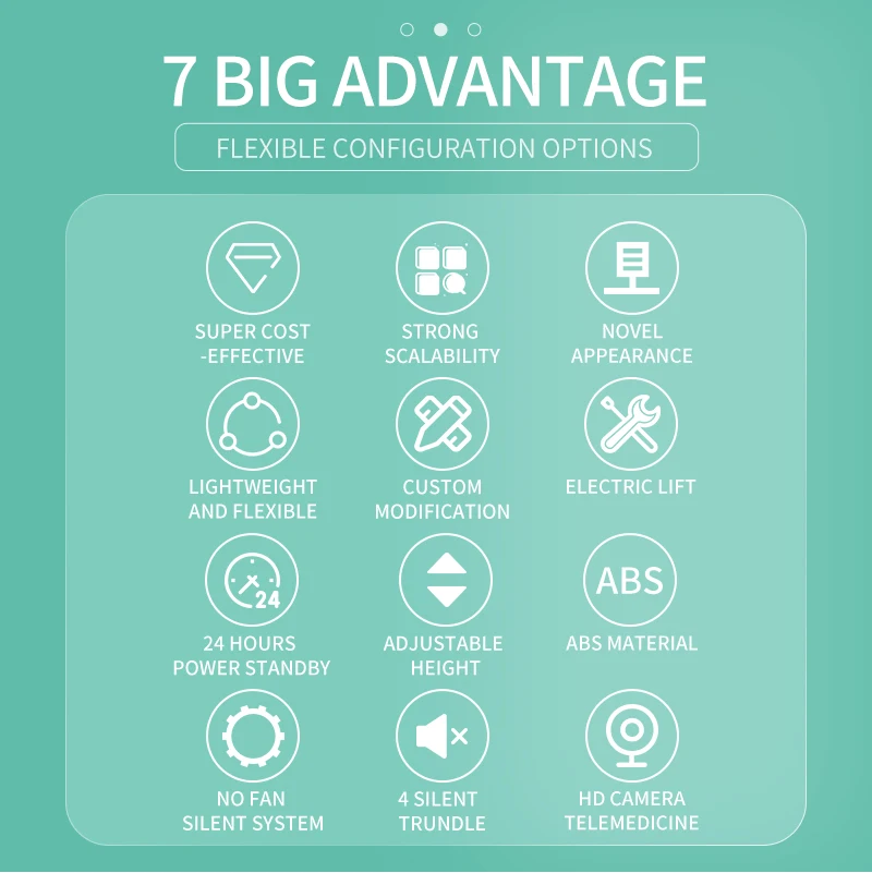 Telemedicine kiosk medical cart stainless steel medical trolley medical treatment with drawer rolling cart wheels trays