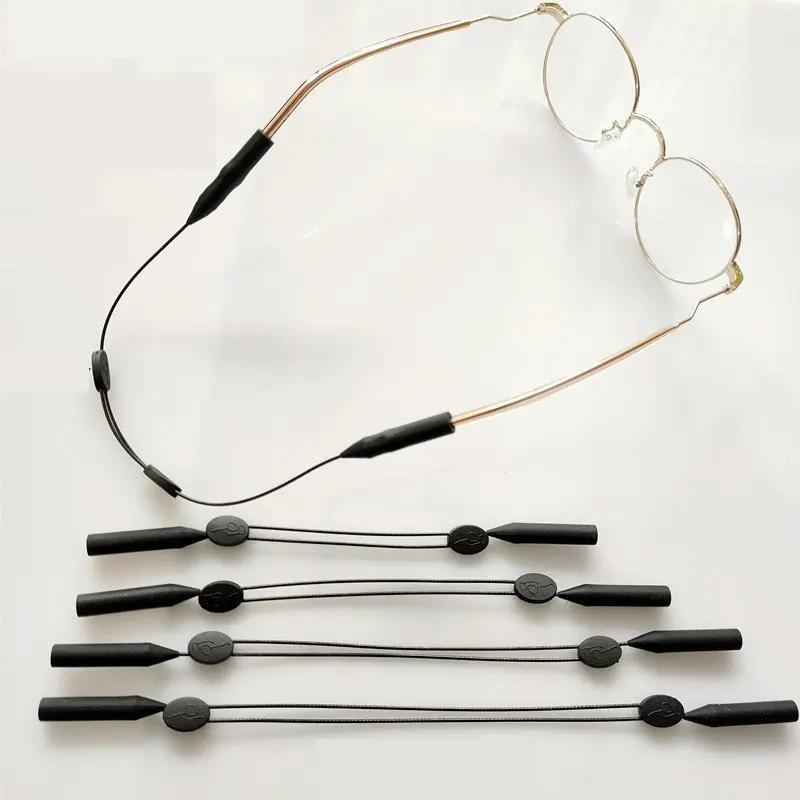 Black silicone glasses lanyard glasses rope glasses non-slip strap