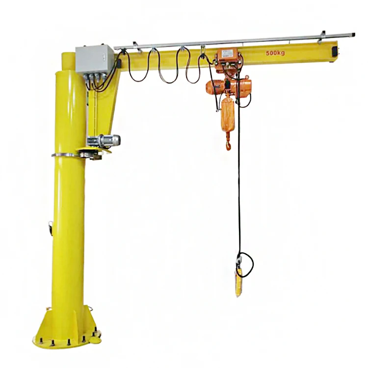 Workshop High Efficiency electric chain hoist mini 360 degree 0.5 ton 1 ton 3t pillar mounted jib crane price