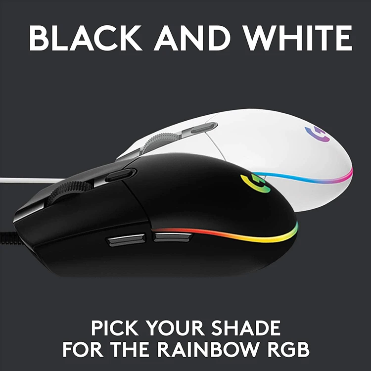 Original Logitech G102 Lightsync 8000 Dpi 6 Buttons Rgb Backlight Usb Wired Optical Gaming Mouse