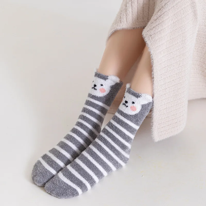 Feather yarns socks women plumy fuzzy slipper socks