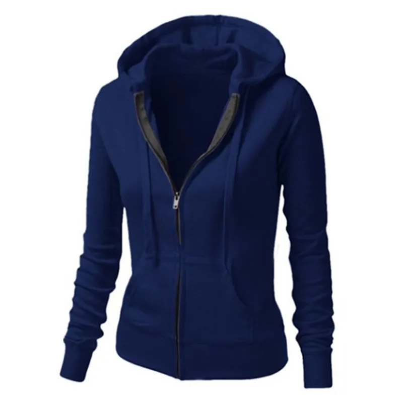 OEM Custom Wholesale Women Hoodies Sweatshirts  Autumn Top Quality Zipper Hoodies Long Sleeves Slim Fit Zipper Hoodie