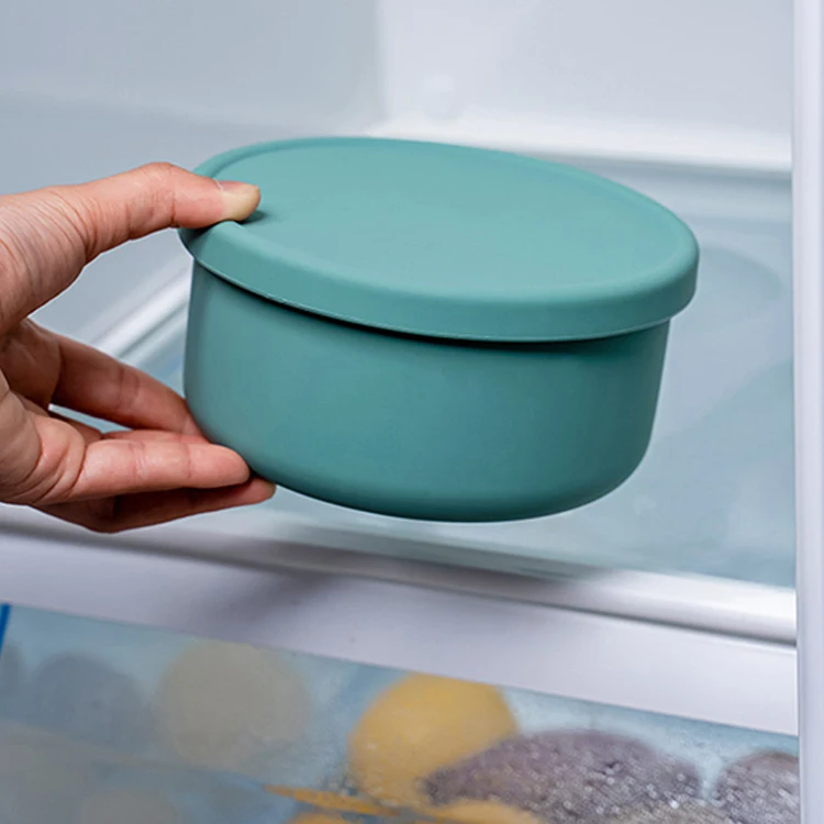 Профессиональное производство, Мини Круглая Коробка для свежести, пищевой силиконовый Ланч-бокс с крышкой