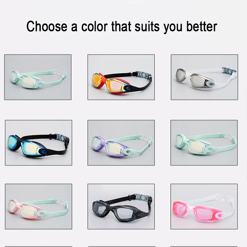 New Swimming goggles HD Custom Silicon Swimmer glasses Colorful PC lens reflective light unisex Swimming goggles for racing