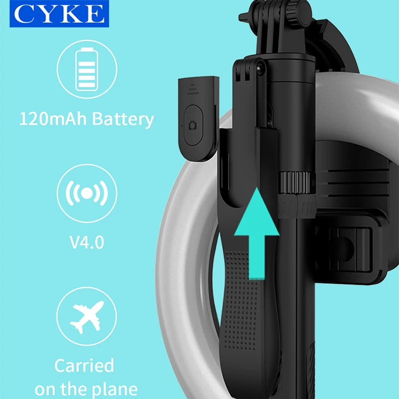 CYKE L06 8 Inch Ring Light Tripod Phone Holder Portable Led Fill Light Live Video Selfie Stick Tripod Wireless Remote For Tiktok