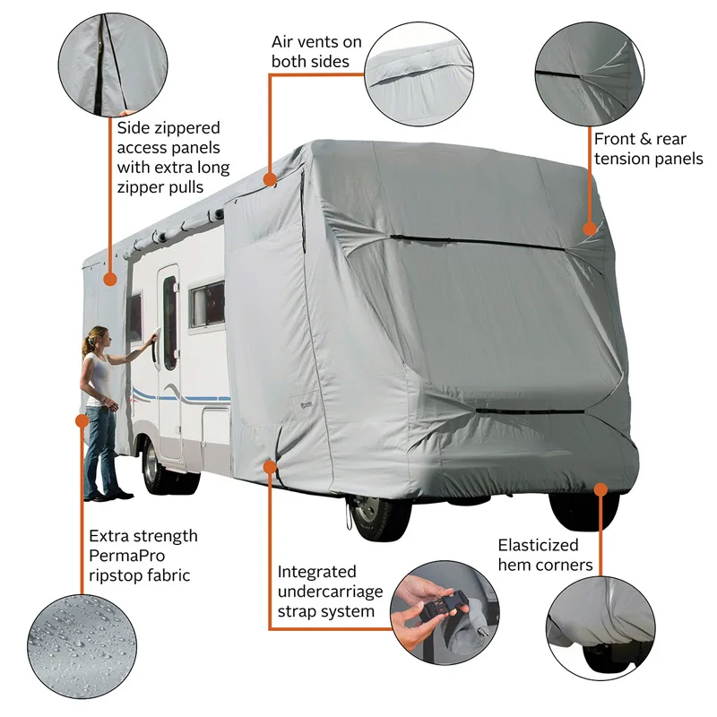 Durable Outdoor Dustproof Waterproof Class C Motorhome Travel Trailer RV Caravan Camper Cover