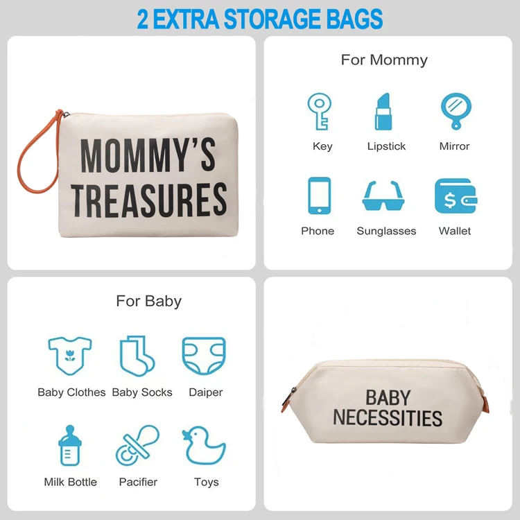 Luxury Waterproof Maternity Mom Bags Essentials large baby diaper bag tote mommy bag set for Hospital