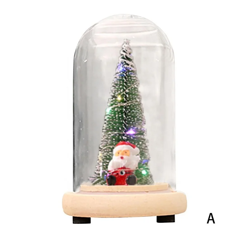 Mini Christmas Tree Glass Cover christmas tree lighting Christmas gift