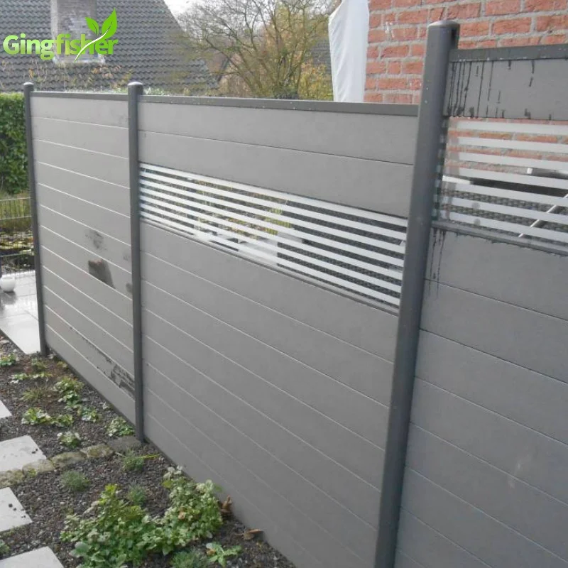 Semi-Solid Wood Plastic Decorative Wooden Garden Fence with perspex deco sheet 15cm