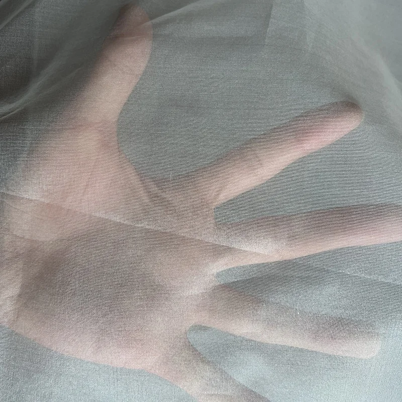 5/6/8mm 100% pure raw silk organza fabric for garment and wedding dress width 140cm, provide dye color and digital print service