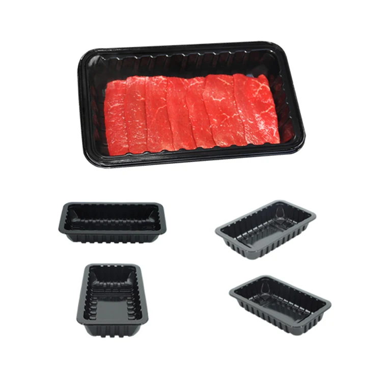 Tipack Disposable Plastic Trays for Cookie Black pp/evoh/pe Food Grade Plastic Food Tray