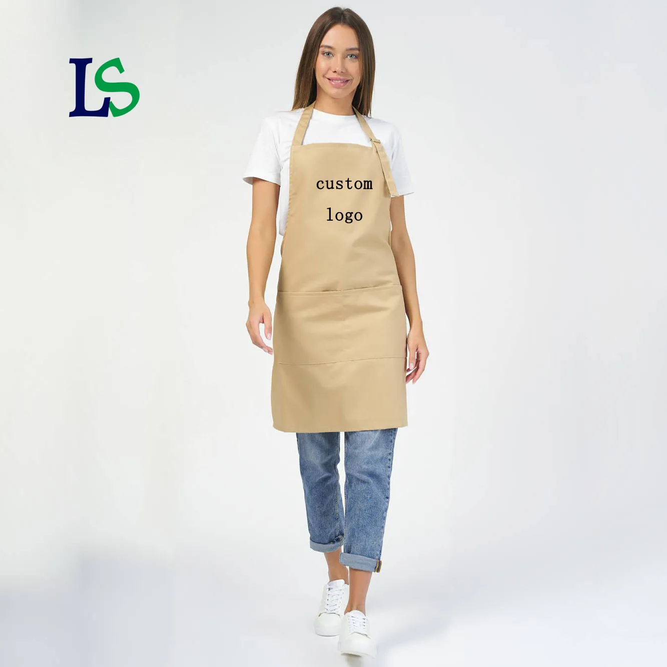 wholesale cleaning bib blank Restaurants chef polyester cotton waterproof oil proof straps adjustable aprons kitchen