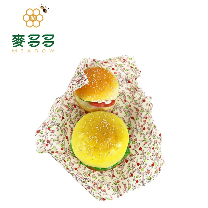 Hot sale durable custom printed reusable food beeswax wraps