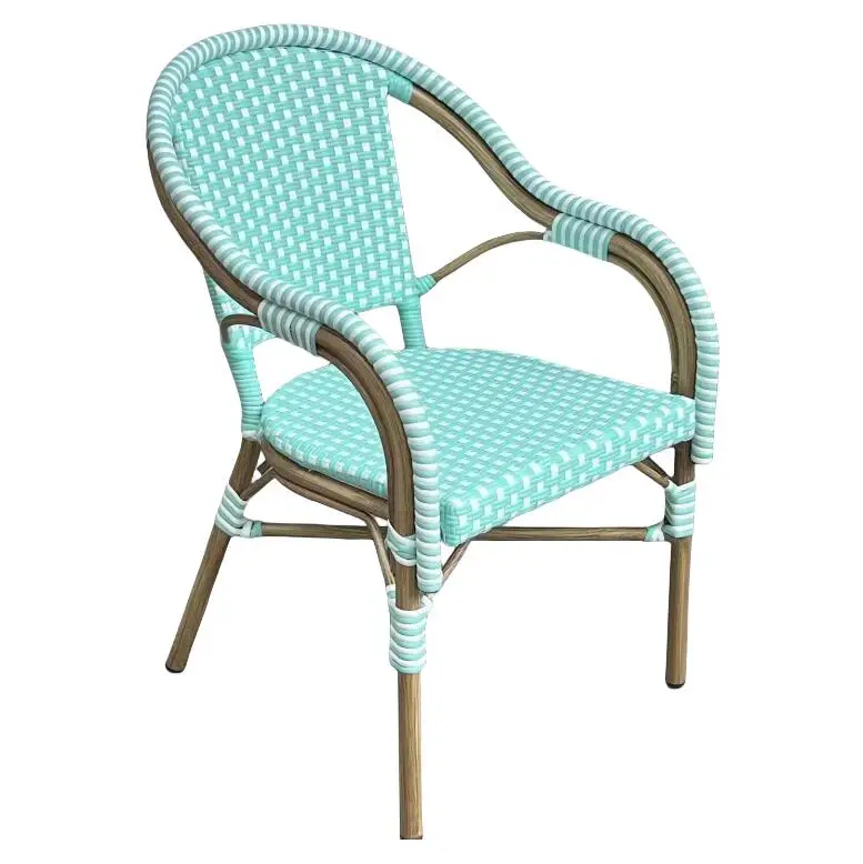 Promoting Bamboo Chair For Sale PE Rattan Garden Chair New Design Aluminum Deck Bamboo Dining Chair