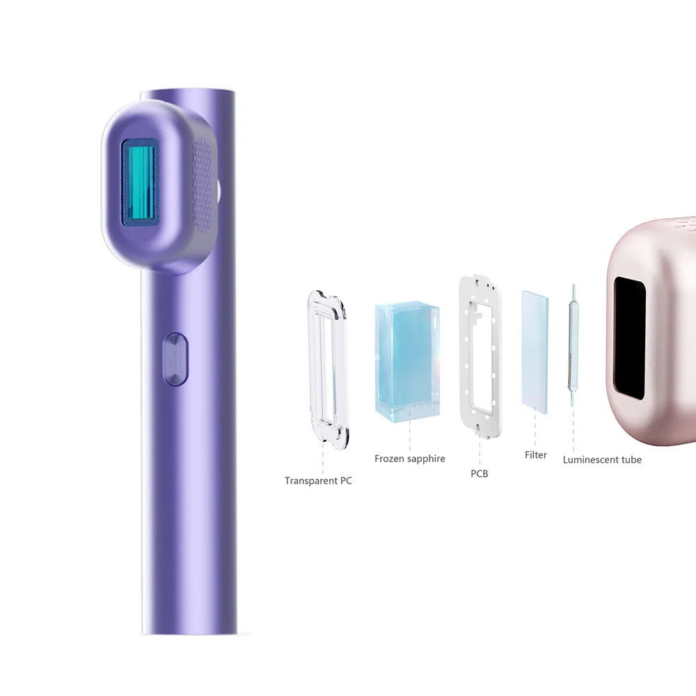 New Arrival Rotating Freezing Sapphire High Energy Household Ice Cool 550-1200nm IPL Permanent Laser Hair Removal Device