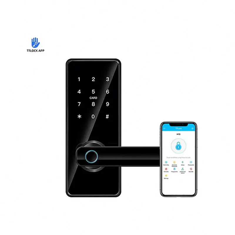 Лидер продаж Amazon, автоматический электронный биометрический дверной замок Ttlock со сканером отпечатков пальцев для Alexa Google home
