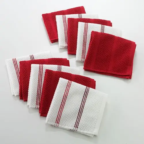 terry cotton kitchen towels four color stripe