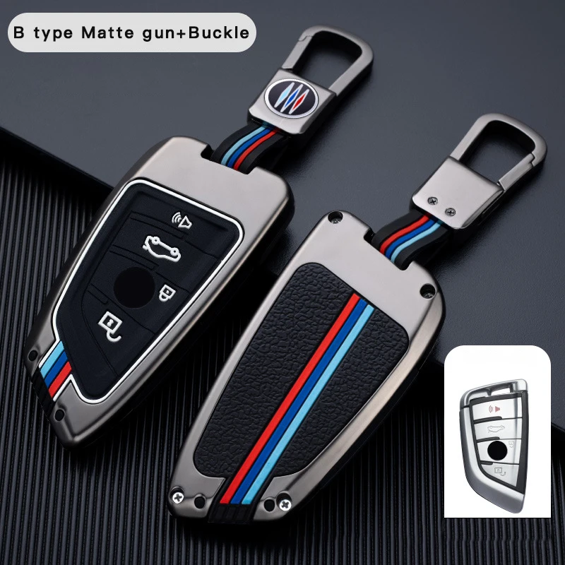 Factory Direct Custom Logo Car Key Holder High-End Buckle Protective 3 Button Remote Car Key Cover For BMWBMW