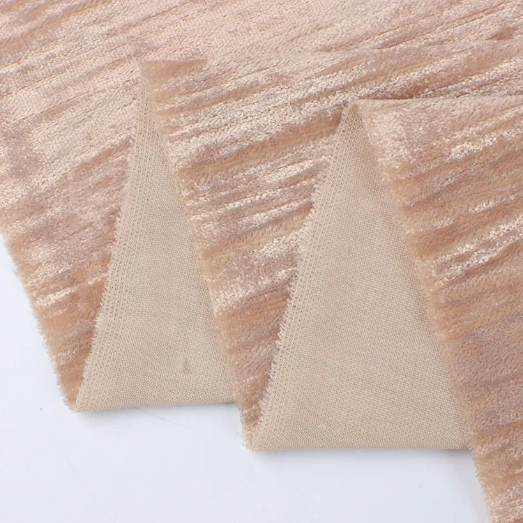 100% Polyester Non Stretch Pressed Crepe Velvet Fabric Wrinkled Velvet Fabric Silk Velvet Fabric