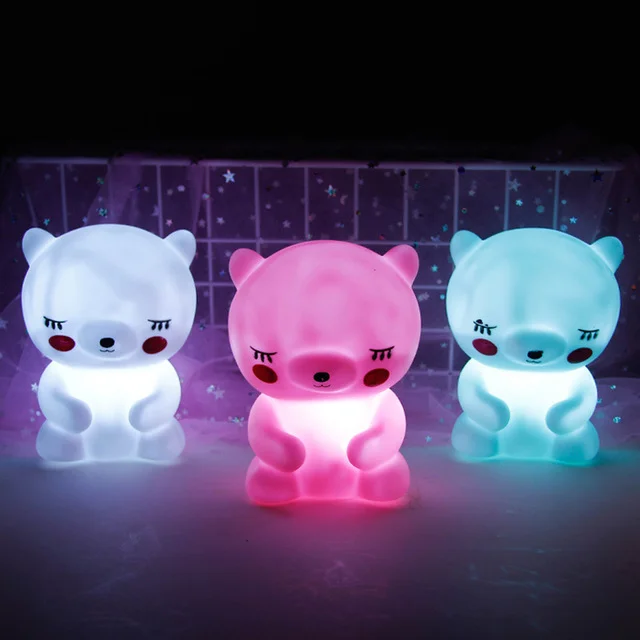 Factory Price Animal Soft Toy Sleep Night Light Mini Cartoon Baby Night Lights For Kids