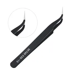 Straight Curved End Nail Art Tweezer Manicure Drill Diamonds Picker Forceps Lash Eyebrow Tweezers