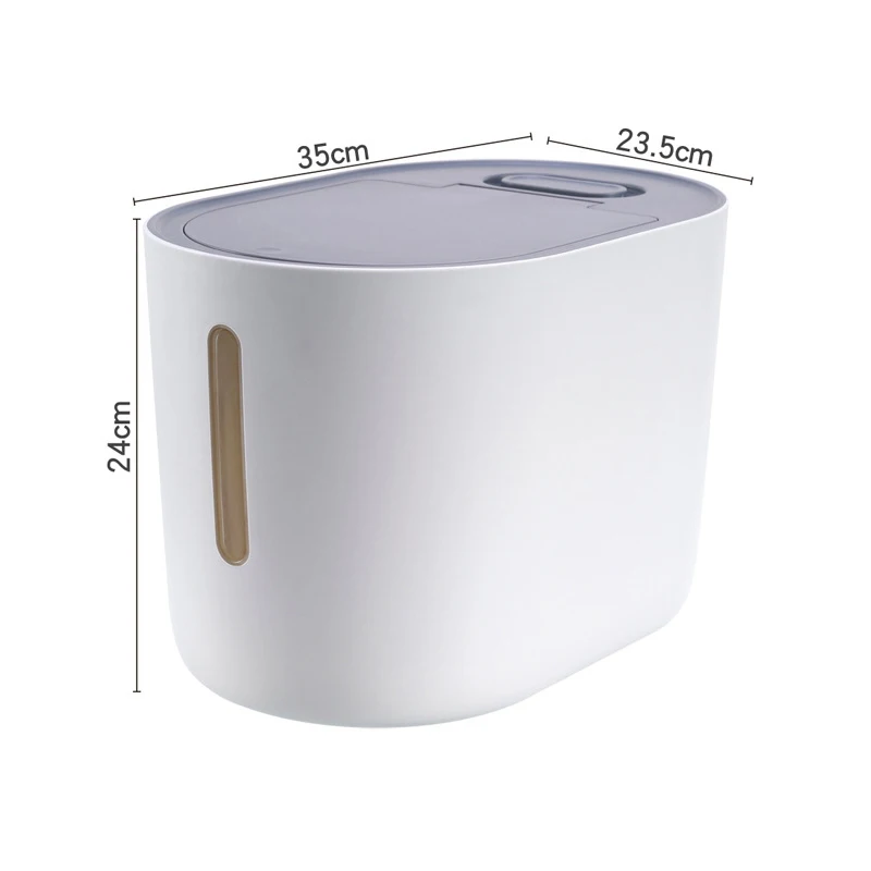 10L Oval Rice Dispenser Large Grain Container Storage with Lid Measuring Cylind Household for Kitchen Soybean Corn