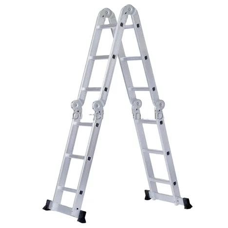 Aluminum 12 Step Multi Purpose Folding Ladder Scaffold Platform Shelf Aluminum step ladder durable and light weight