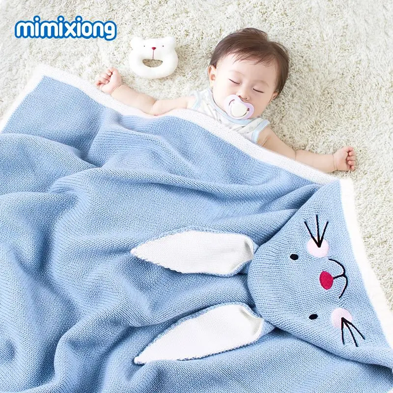 
Super Soft Animal Head Design Newborn Baby Hooded Towel Blanket Receiving Wrap Rabbit Blankets Warm Security 