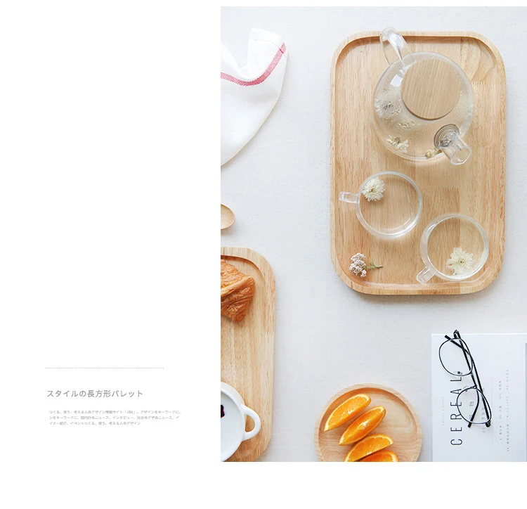 Simplicity High Quality Porcelain Wooden Pallet New Design Rectangle Tray for Packaging Plates and Dishes Wholesale