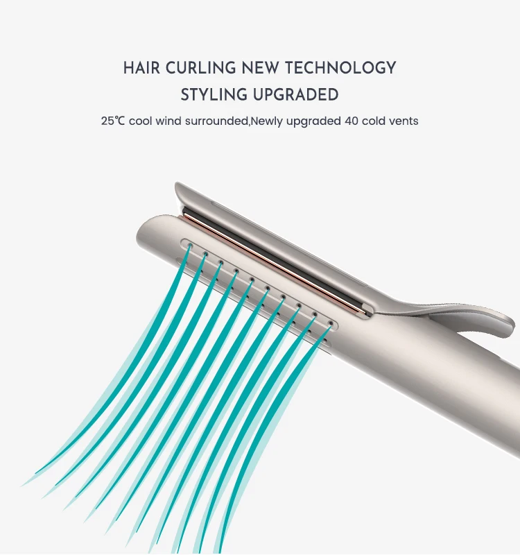 2-in-1 Cool Air Hair Styler Straightening and Curling Iron with Airflow Flat Iron Hair Straightener Professional Hair Curler