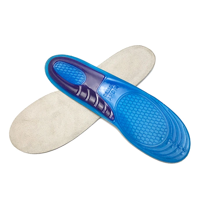 Free cutting design high elastic silicone gel footwear insert foot pain relief sport running insole for shoes