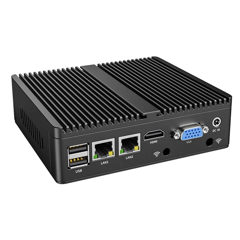 Fanless Box Home Router Firewall PC N2840 J1900 J4125 I3 4005U with 2NIC 2COM RS232 RS485 Applied in Firewalls, Network Servers