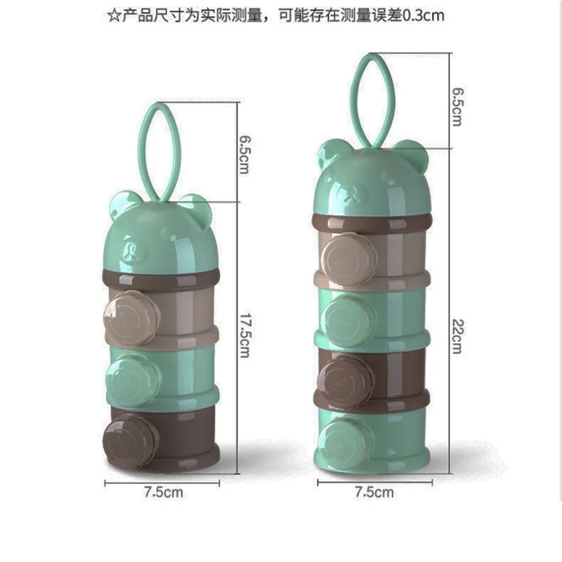 3 Layers 4 Layers Cartoon Bear Style Baby Milk Powder Box Milk Powder Dispenser Food Storage Container