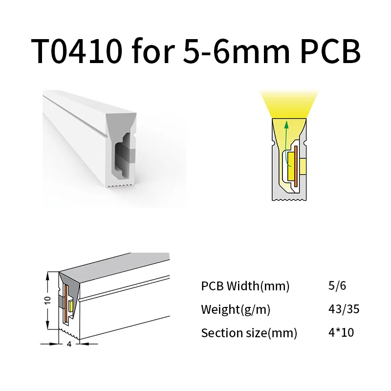 IP67/IP68 PCB 5mm/6mm 360degree Neon Tube 4*10mm LED Light Silicone Tube
