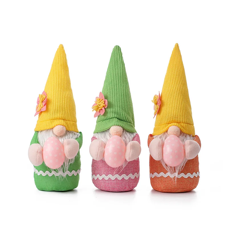 Easter Gnome Plush Elf Decorations Handmade Gnome Faceless Plush Doll with Bunny Ear Home Decor Gifts Toys for Kids/Women/Men