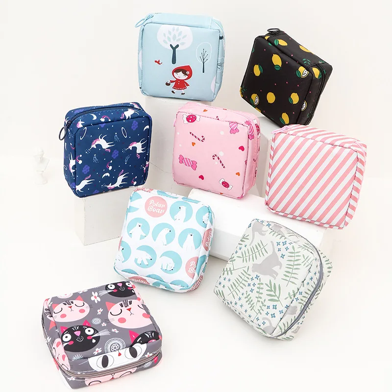 Wholesale cute girl sanitary napkin storage bag Tampons organization storage bag cosmetic makeup storage bag