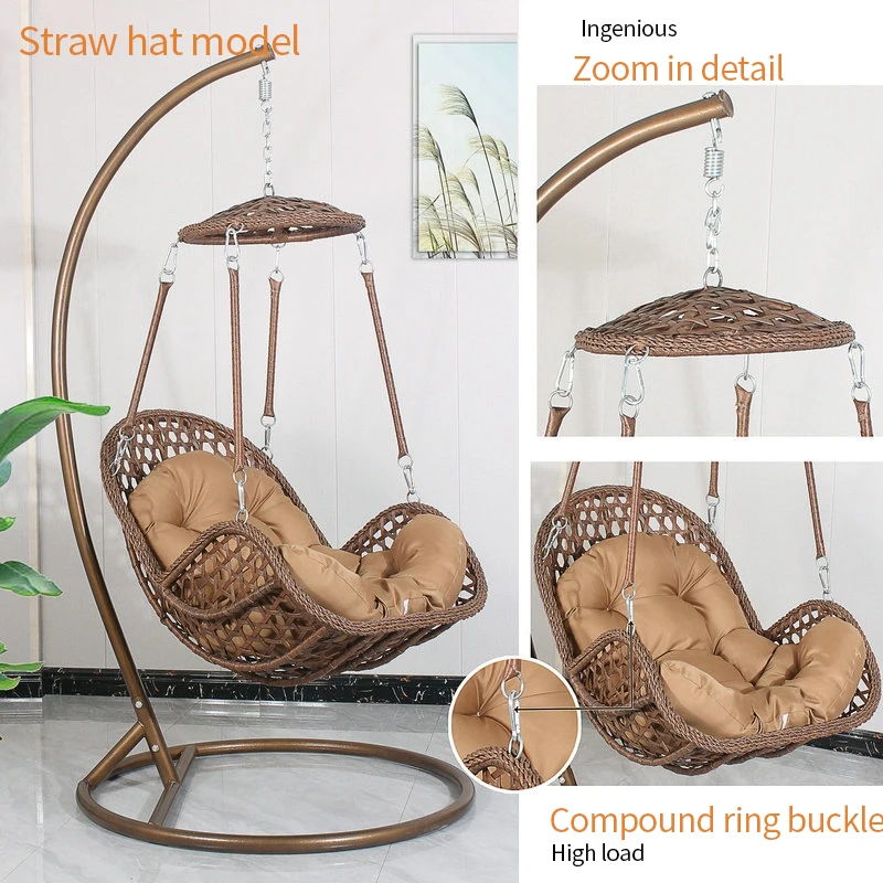 Patio chair rattan  metal wood furniture french bistro rattan outdoor hanginge woven egg armless wicker rope outdoor patio chair