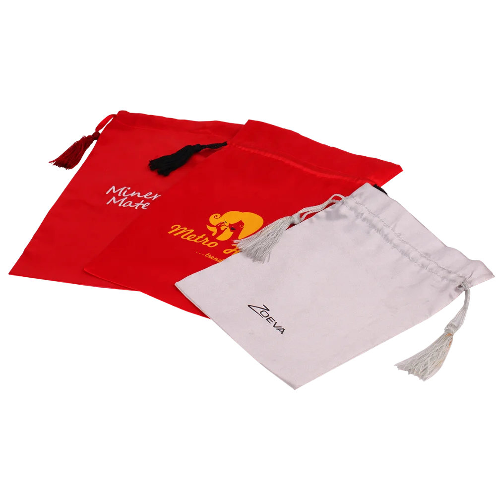 custom personal logo hair storage satin bag wholesale wig silk bags