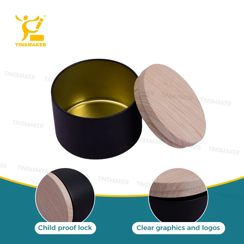 2 oz 4 oz 6 oz 8 oz Candle Tin Matte Black with Lid Candle Tin Homemade Candle Tin Box