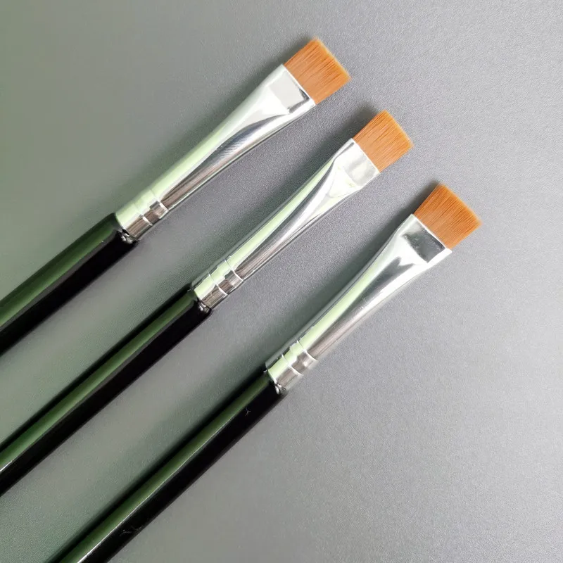 Flat Eyeliner Eyebrow Concealer Brush Pro Small Flat Definer Firm Stiff Thin Synthetic Bristle Lash Liner