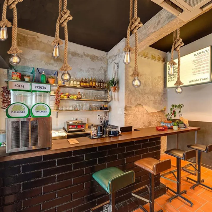 LED Vintage Hanging Edison Light Hanging Ceiling Decoration Pendant Light Twine Ceiling Lights