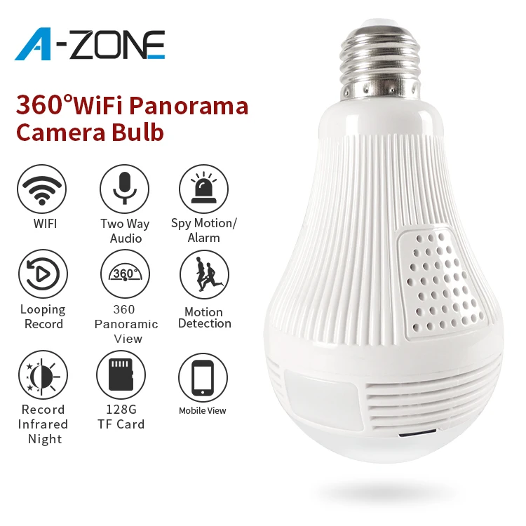 1080P Bulb Lamp 360 Degree Panoramic View VR IP Camera Wireless Intercom Baby Monitor Home Security Alarm CCTV Camera