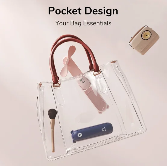 New 3 in 1 Portable Fan Mini Handheld Fan USB 4800mAh Recharge Hand Held Small Pocket Fan with Power Bank Flashlight Feature